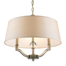 Golden 3500-SF AB-PMT - Wry Lighting Waverly 3-light Semi-Flush Mount in Aged Brass
